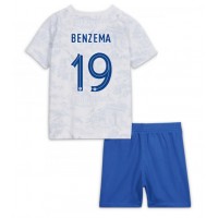 Fotbalové Dres Francie Karim Benzema #19 Dětské Venkovní MS 2022 Krátký Rukáv (+ trenýrky)